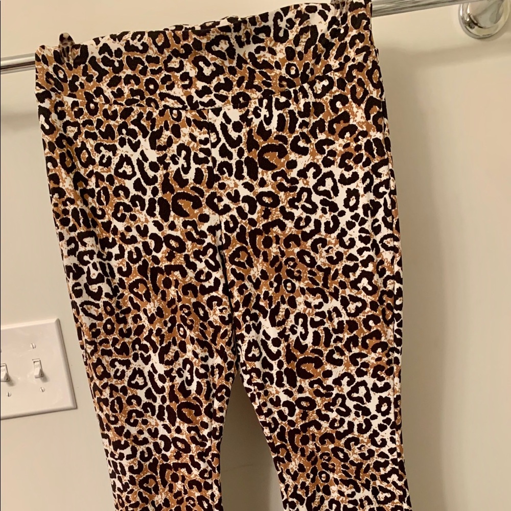 Leopard bell bottom leggings
